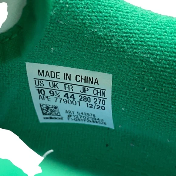 Adidas x Human Made Forum Boost Green Suede & White Low Top Sneakers - New - 10 - Picture 13 of 16